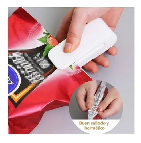 Mini Sellador De Bolsas De Plástico Portátil Color Blanco