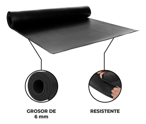 Tapete Portátil Yoga Pilates Fitness Ejercicio Relajación Color Negro 6mm Be Brandless