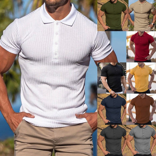 Camiseta Casual Elástica Transpirable De Manga Corta