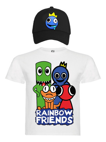 Polera Jockey Gorro Rainbow Friends Blue Niños