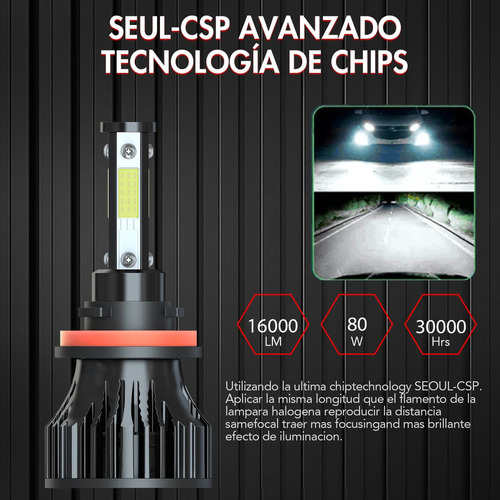 Para D H7 H11 Faro Led Para Chevy Malibu 2013, 2014, 2015 /