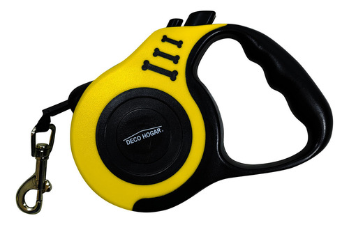 Correa Para Perro Mediano Retractil 5m Deco Hogar 12081 Color Amarillo