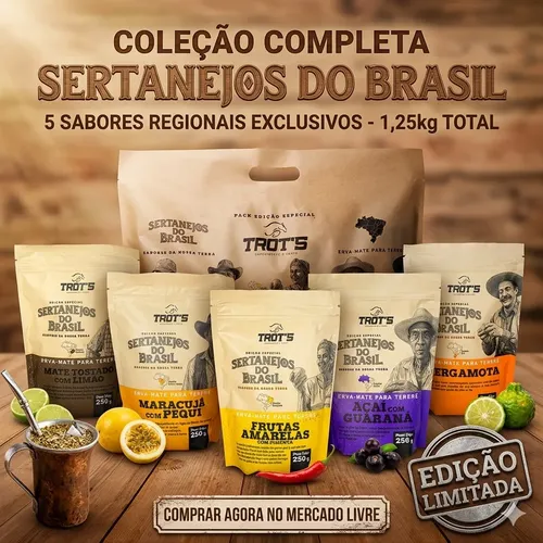 Erva Mate Tereré Trot's Pack Sertanejos 1,25kg 5 Sabores