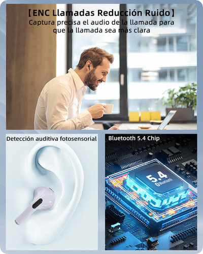 Smart Screen Wireless Auriculares Skululu A9 Pro Bluetooth 5.4 Anc Ruido Cancelation Enc Llamadas Reducción De Ruido Hifi Music Earphone with 4 Micrófono
