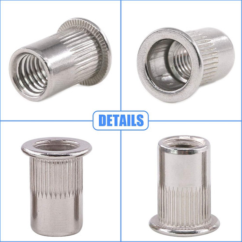 50 Tuercas Remachables De Acero Inoxidable M6