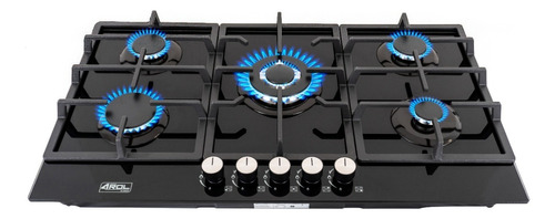 Parrilla Empotrable De Gas 5 Quemadores Negro 87cm P-cn5q87a