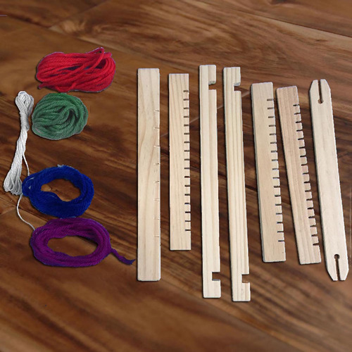 Máquina De Tricotar À Mão Weaver Diy Wooden Loom Toys Para C
