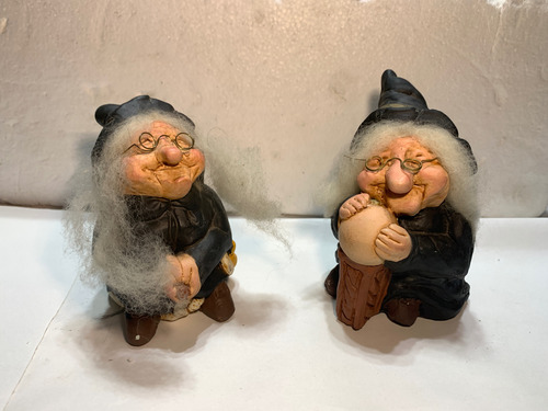 2 Brujas Ancianas Cerámica Para Adornar ! Negro