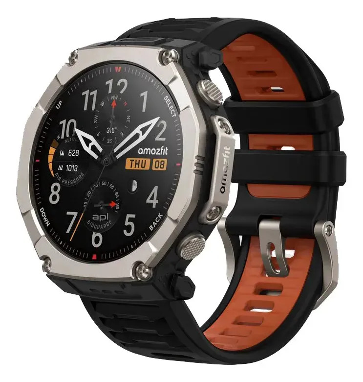 Amazfit T-rex Ultra 2 Titânio 51mm 64mb Relogio 2026 A2550 Preto Mesh