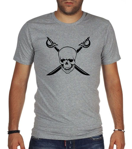 Remera De Hombre Skull Calavera Espadas Vector