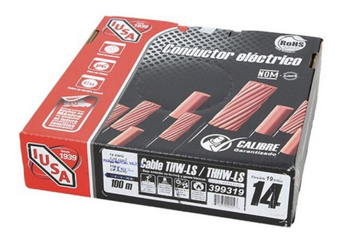 Cable Eléctrico Cal. 14 Negro Tipo Thw 1 Hilo Thhw-ls Rohs