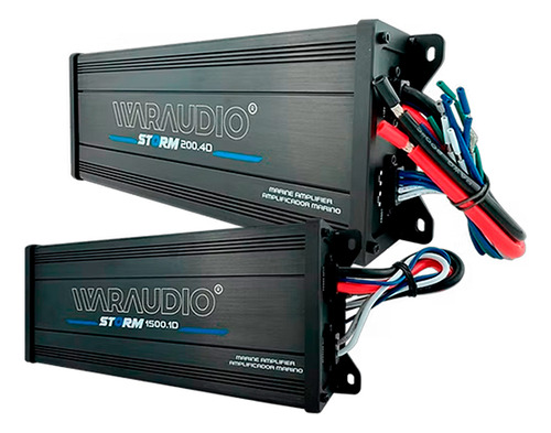 Duo Amplificador Waraudio Storm 200.4d Y Storm 1500.1d Negro