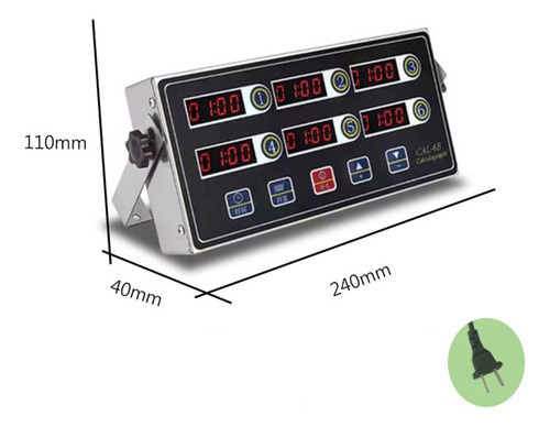 Digital Kitchen Timer, Clock For 6 Channels .