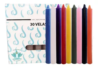 Velas Largas Parafina 15 Cm Caja Con 30 Pzas Color A Elegir