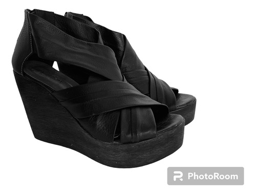 Sandalias Plataforma De Fiesta Y Noche Color Negro Talle 38