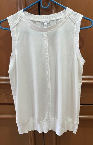 Blusa Beige (super Claro) Con Blanco Talla Xs Calvin Klein 