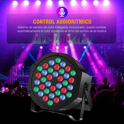 Imagen 2 de 6 de Tacho Led Audioritmico 54w Dmx Rgb Dj Discotec Eventos Bar