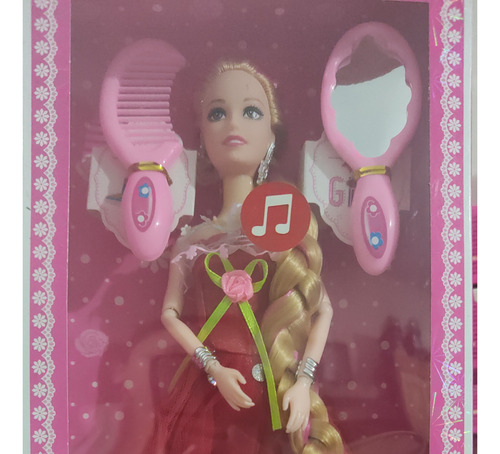 Muñeca Con Sonido, Con Accesorios Y Zapatos. Es Articulada