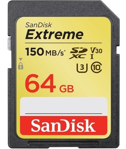 Imagem 1 de 3 de Cartão Memória Sandisk Sd Xc 64gb Extreme Uhs-i 150 Mb/s