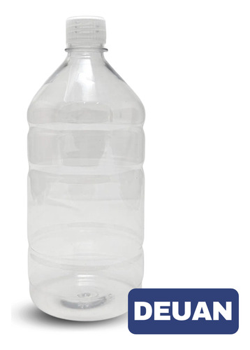 Botella Deuan Pet 950 Centímetros Cúbicos Pack X 100 Transparente Ideal Para Uso Industrial Y Limpieza Con Tapa A Rosca De 28 Milímetros Universal Color Negra Material Liviano Resiste A Golpes Suaves