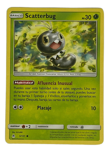 Scatterbug Carta Pokémon Original Tcg Español (Usado)