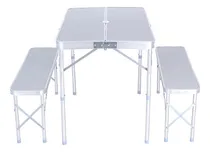 Comprar Mesa Plegable Aluminio Camping Con 2 Bancos Valija Maletin