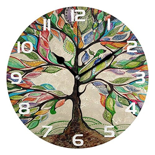 Alaza Vintage Árbol De La Vida Redondo Acrílico Reloj De Par