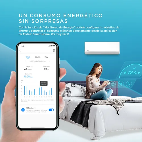 Split Muro Inverter Midea Breezeless09k Con Wifi
