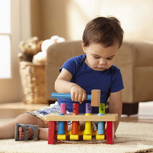 Melissa & Doug, Juguete De Taller De Madera Con Maza, Banca