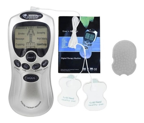 Masajeador Electroestimulador Muscular Ems Salud Tens 2 Pads