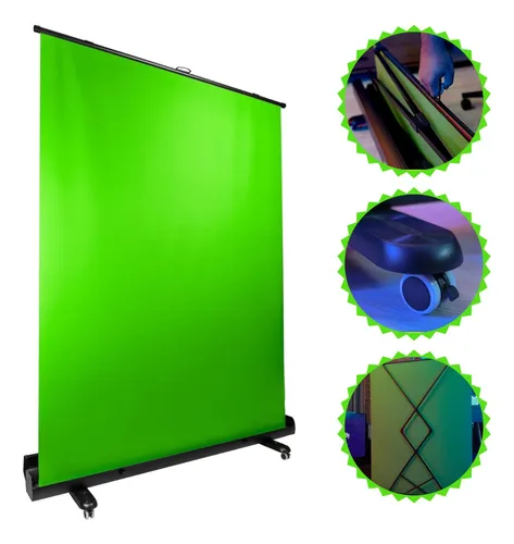 comprar Chroma Key Para Videos Gravação 1,5x2m Fundo Verde Retratil