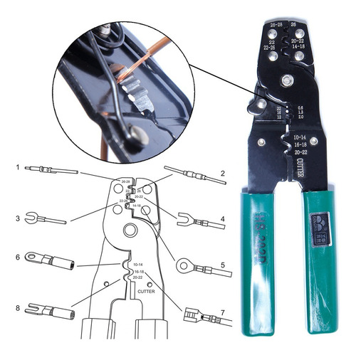 Mini Hool Tool Tool Terminal Plug Wire Elétrica Clamp Crimpa