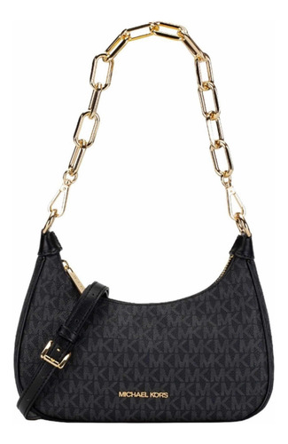 Bolsa Michael Kors Cora Medium Pebbled Black Original Acabado De Los Herrajes Oro Color Negro Color De La Correa De Hombro Negro Diseño De La Tela Rayado