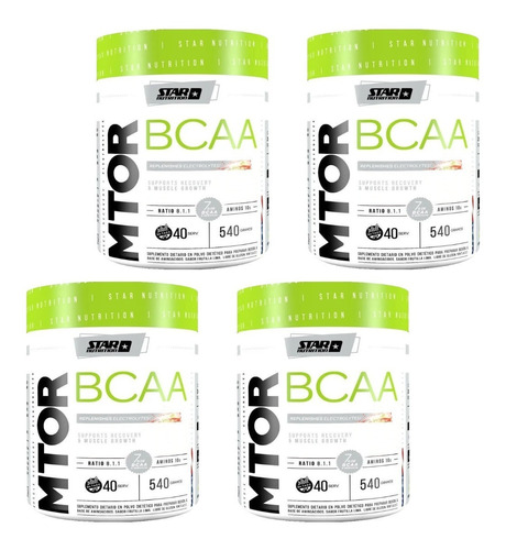 4 Mtor Bcaa 540 Grs Star Nutrition Leucina Isoleucina Valina