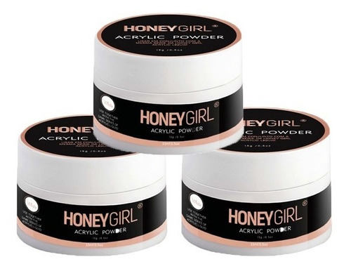 Pack X 3: Polvos Acrílico Para Uñas Honey Girl De 15g