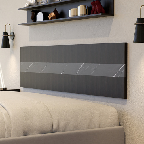 Cabecera King Size De Pared Minimalista Con Vizcaya Color Chocolate / Vizcaya