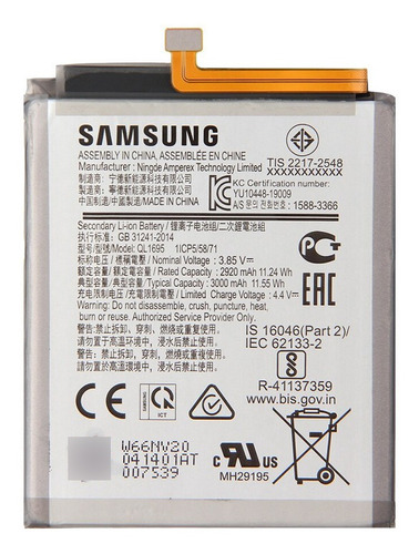 Bateria Samsung Ql1695 / A015f Galaxy A01 Nueva Sellada