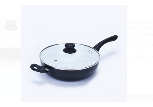 Wok Ceramica Antiad Tapa Negro 26cm