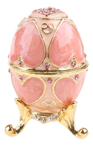 Joyero Pintado A Mano Con Diseño De Huevo De Faberge Rosa