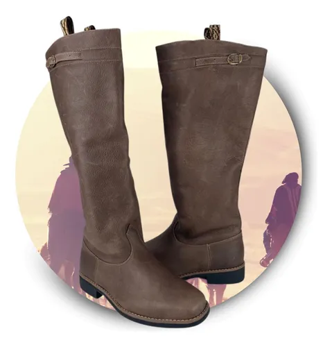 Bota Ga cha Masculina Couro Leg timo Para Usar Com Bombacha