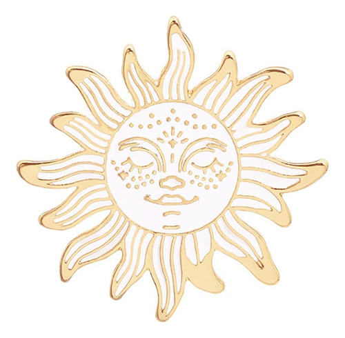 Sun And Moon Brooch Enamel Lapel Pin Brooch For Ladies Gift 