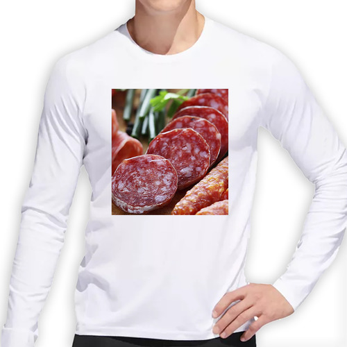 Remera Hombre Ml Salame Chacinado Fiambre Comida Chorizo P1