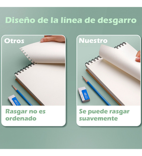 Set De 2pcs Cuaderno Dibujo O Papel Para Acuarelacon Lápiz Color Negro