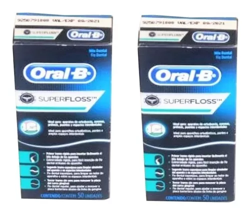 Oral B Superfloss Hilo Dental 100 Piezas 2 Cajas