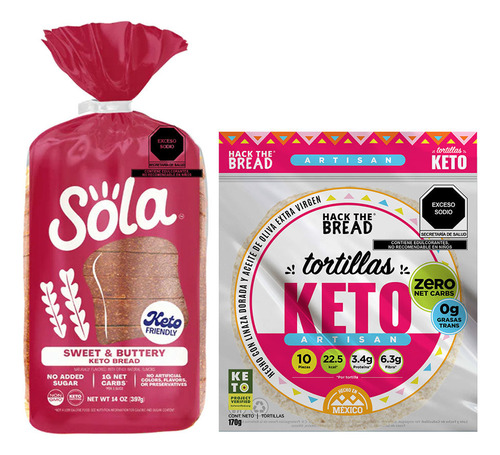 Pack Tortillas Keto Zero Carb Y Pan Keto Mantequilla Sola