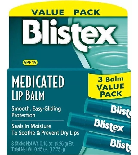Blistex Lip Balm Medicado Protector Labial Protector Solar S