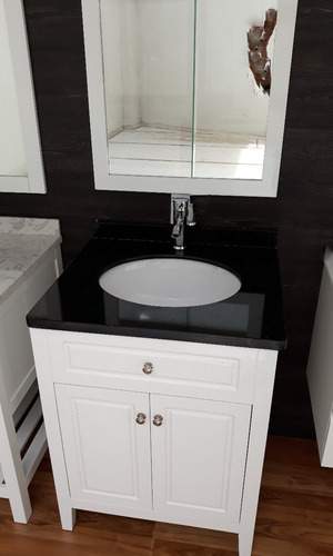 Imagen 6 de 6 de Mueble De Baño 65x56 Mod 569- Mesada De Marmol Y Espejo