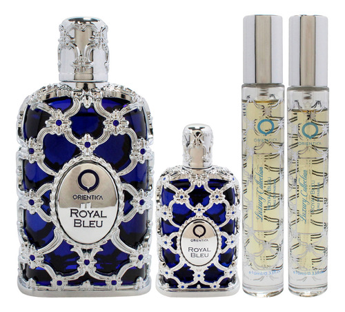 Set de regalo Orientica Royal Bleu Eau De Parfum, 80 ml, 4 piezas