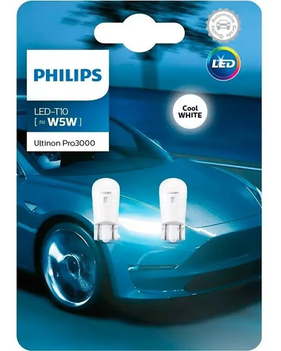 Philips Lâmpada Pingo Led Ultinon 6000k W5w T10 Super Branca
