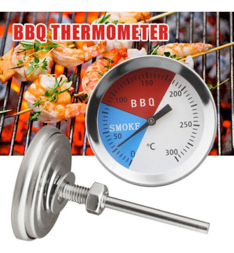 Medidor De Temperatura Bbq Smoker Grill Thermometer Em Aço I